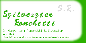 szilveszter ronchetti business card